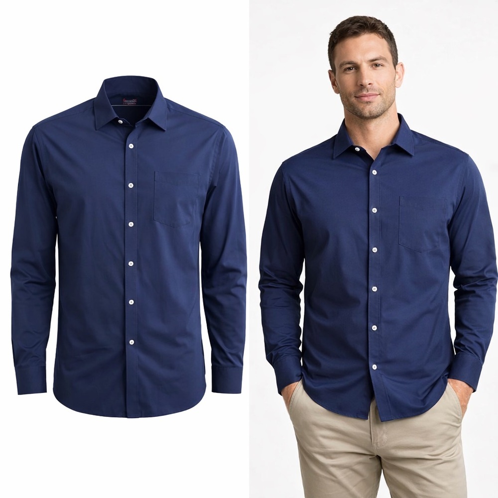 UNTUCKit | Gironde Navy Stretch Button Down Shirt | Long Sleeve | Men's XL